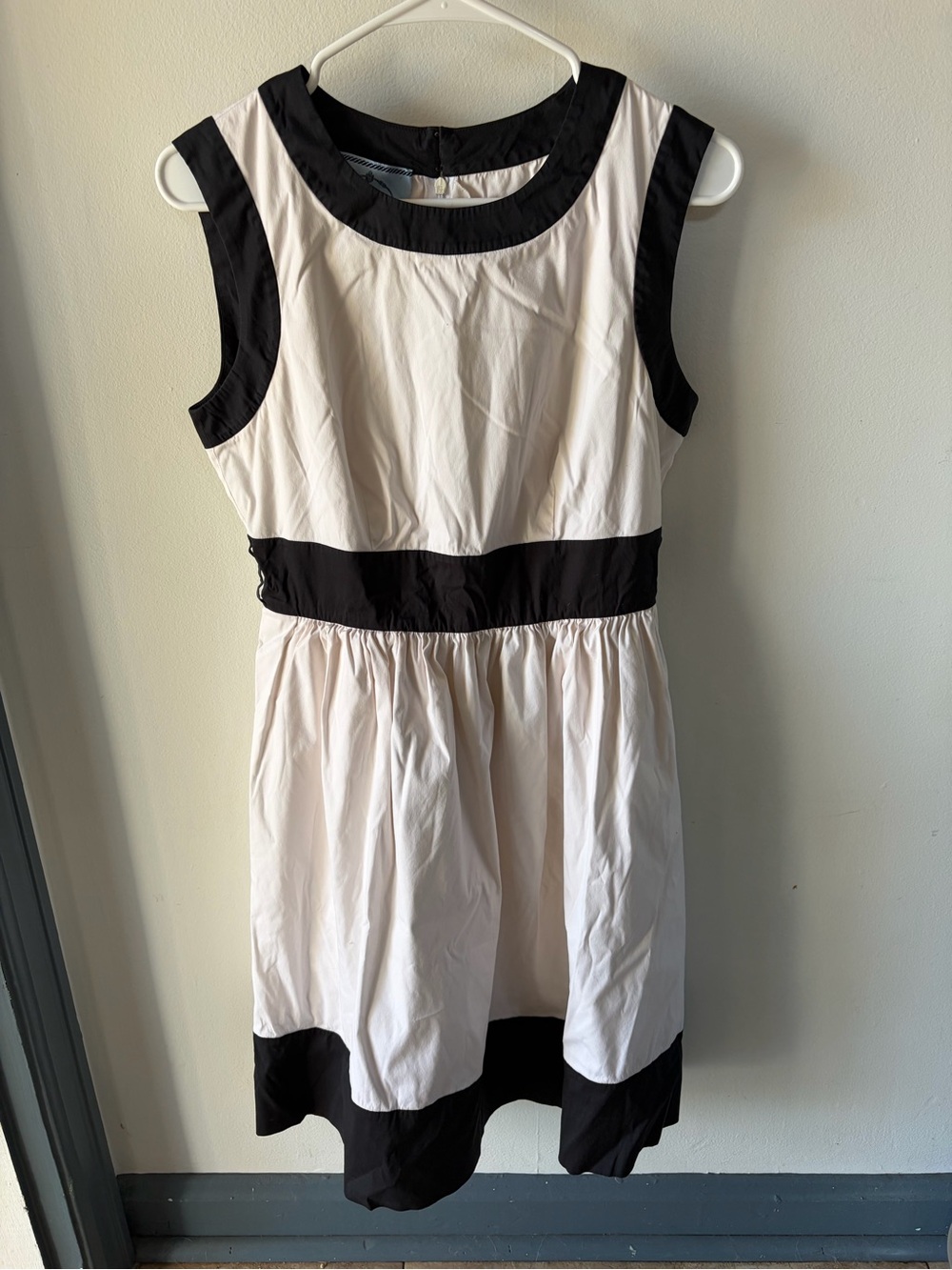 Prada Black and White Colorblock Midi Dress